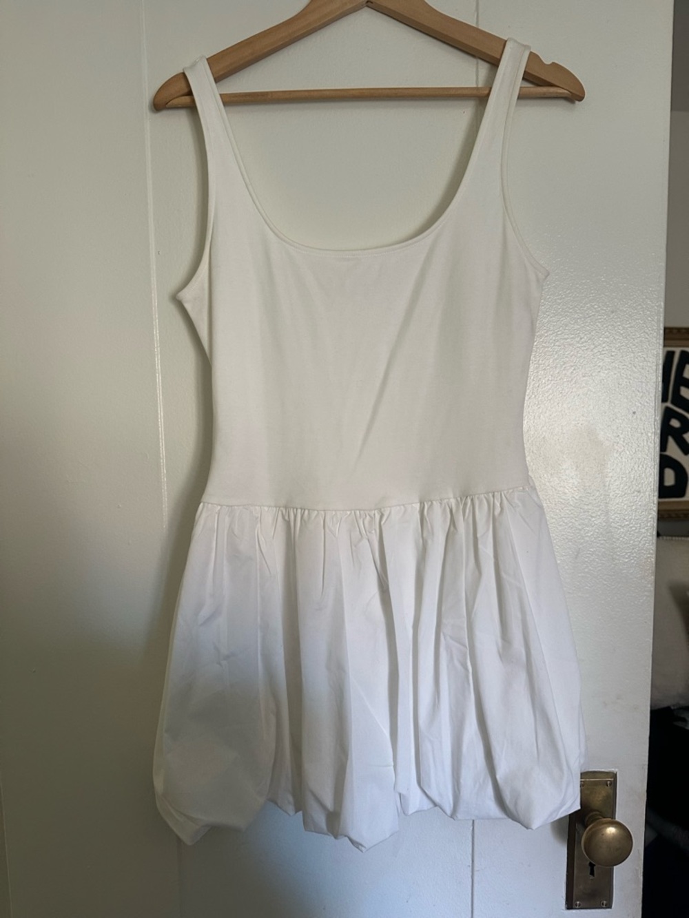 Mango White Sleeveless V-Neck Dress